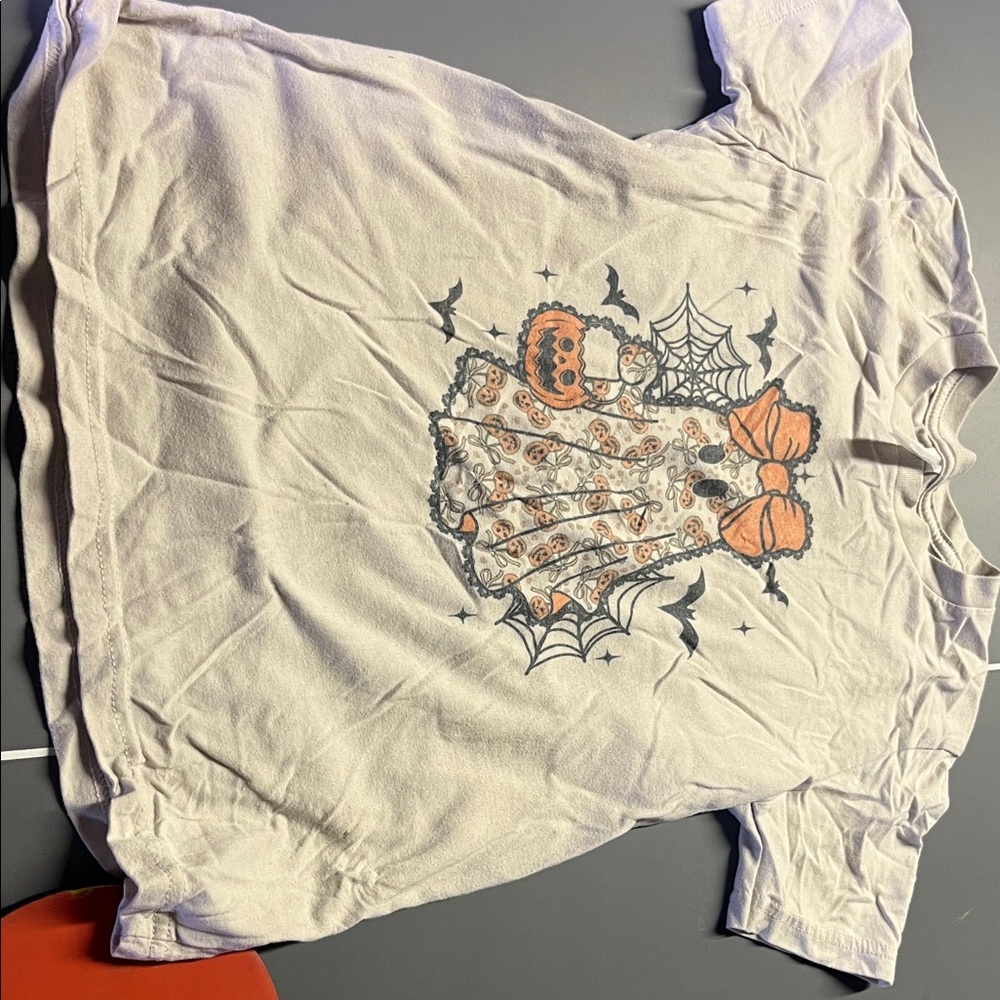 Bella Canvas Kids Halloween T-Shirt - White and Orange
